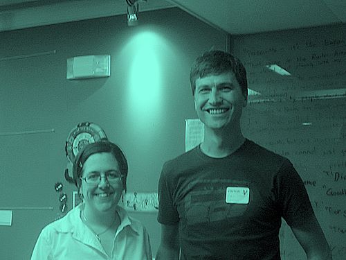 Erin Reilly and me at Project New Media Literacies, MIT